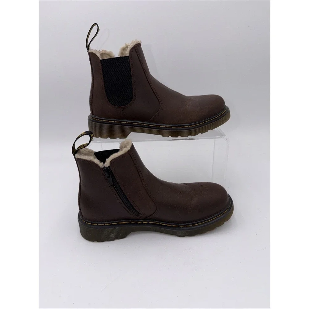 Dr Martens Slip 2976 Alyson Dark Brown Snowplow Classic Doc READ‎ Youth Size 3